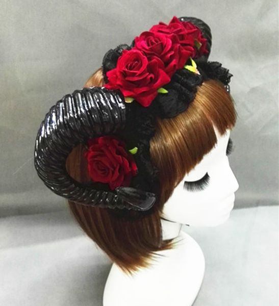 gothic sheep horn headdress roses headband goth beauty horror horns halloween black veil lace retro hair accessories vintage, Silver
gothic sheep horn headdress roses headband goth beauty horror horns halloween black veil lace retro hair accessories vintage, Silver