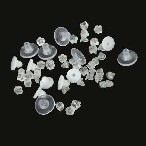 earrings jewelry accessories rubber back silicone round ear plugging blocked plastic earring back sers for diy, White
earrings jewelry accessories rubber back silicone round ear plugging blocked plastic earring back sers for diy, White