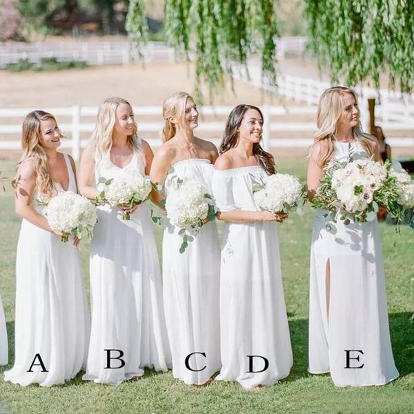 bohemian 2018 white chiffon 5 styles bridesmaid dresses long boho beach country floor length maid of honor gowns custom made china en2056, White;pink
bohemian 2018 white chiffon 5 styles bridesmaid dresses long boho beach country floor length maid of honor gowns custom made china en2056, White;pink