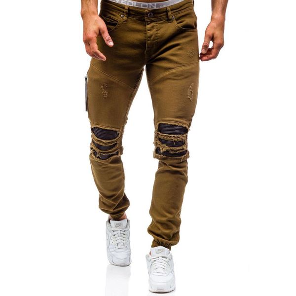 2018 new men's jeans ripped beggar holes pants korean style elasticity casual trousers cool stretch man denim pants 38, Blue
2018 new men's jeans ripped beggar holes pants korean style elasticity casual trousers cool stretch man denim pants 38, Blue