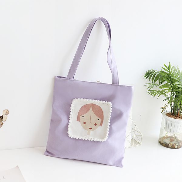 yile violet blue canvas eco shopping tote shoulder bag print girl patch applique a-187
yile violet blue canvas eco shopping tote shoulder bag print girl patch applique a-187
