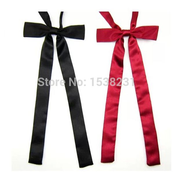 womens long wedding banquet solid color adjustable bow tie necktie (black/red) bwtyy0014, Black;blue
womens long wedding banquet solid color adjustable bow tie necktie (black/red) bwtyy0014, Black;blue
