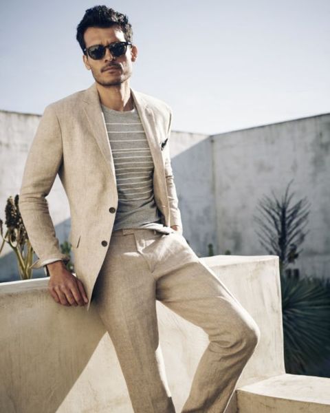 2018 khaki beige notched lapel men tuxedos casual summer beach street relax jacket wedding suit for men tailor made jacket+pants, White;black
2018 khaki beige notched lapel men tuxedos casual summer beach street relax jacket wedding suit for men tailor made jacket+pants, White;black