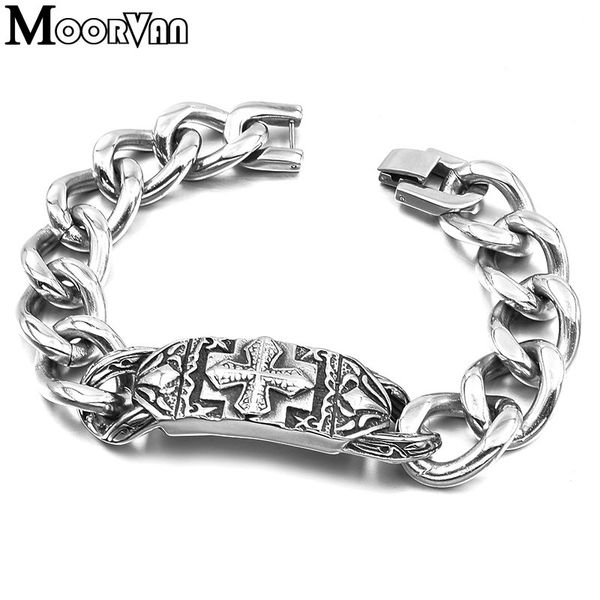 moorvan stainless steel fashion middle ages vintage bracelet cross id chains 22cm 16mm men man jewelry vb656, Golden;silver
moorvan stainless steel fashion middle ages vintage bracelet cross id chains 22cm 16mm men man jewelry vb656, Golden;silver