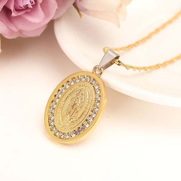 religious jewelry statement necklace punk women men accessories 9 k fine gold gf chains virgin mary crystal cz pendant vintage, Black
religious jewelry statement necklace punk women men accessories 9 k fine gold gf chains virgin mary crystal cz pendant vintage, Black