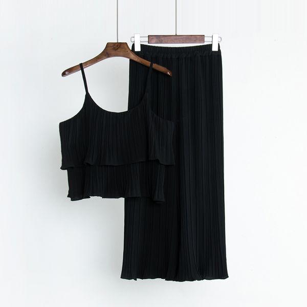 o-neck summer new women lotus leaf spaghetti +pants pleated chiffon suits womens 2 piece sets clothes girls tracksuits, Gray
o-neck summer new women lotus leaf spaghetti +pants pleated chiffon suits womens 2 piece sets clothes girls tracksuits, Gray