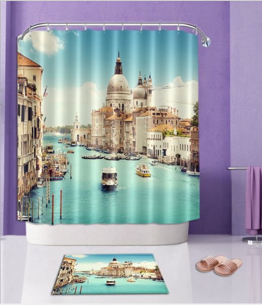 seaside town 3d pattern print custom waterproof bathroom modern shower curtain polyester fabric bathroom curtain door mat sets
seaside town 3d pattern print custom waterproof bathroom modern shower curtain polyester fabric bathroom curtain door mat sets