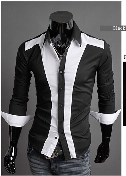 2014 spring mens patchwork casual long-sleeve shirt cotton slim dress fashion men's shirt size -xxl, White;black
2014 spring mens patchwork casual long-sleeve shirt cotton slim dress fashion men's shirt size -xxl, White;black