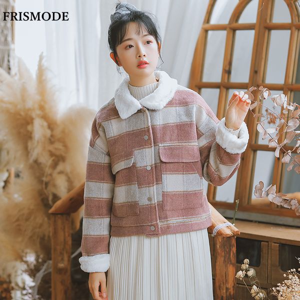 2018 winter vintage stripe thick woolen coat mori girl peter pan collar long sleeve single breasted wide-waisted short coat, Black
2018 winter vintage stripe thick woolen coat mori girl peter pan collar long sleeve single breasted wide-waisted short coat, Black