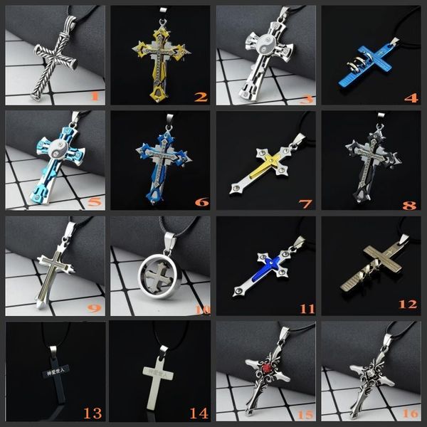 whole sale cross pendant necklace 45cm chain titanium fashion accessories statement jewelry 10pcs/lot gift for boy, Silver
whole sale cross pendant necklace 45cm chain titanium fashion accessories statement jewelry 10pcs/lot gift for boy, Silver