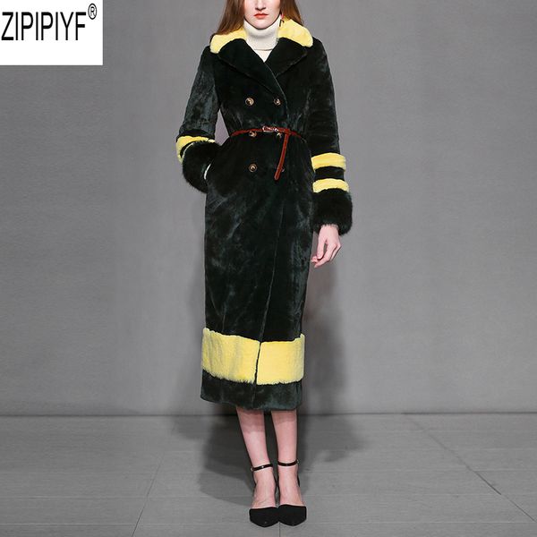 european american women fur coat winter 2018 new elegant female thick warm fur turn down collar long sleeve patchwork coat c2882, Black
european american women fur coat winter 2018 new elegant female thick warm fur turn down collar long sleeve patchwork coat c2882, Black