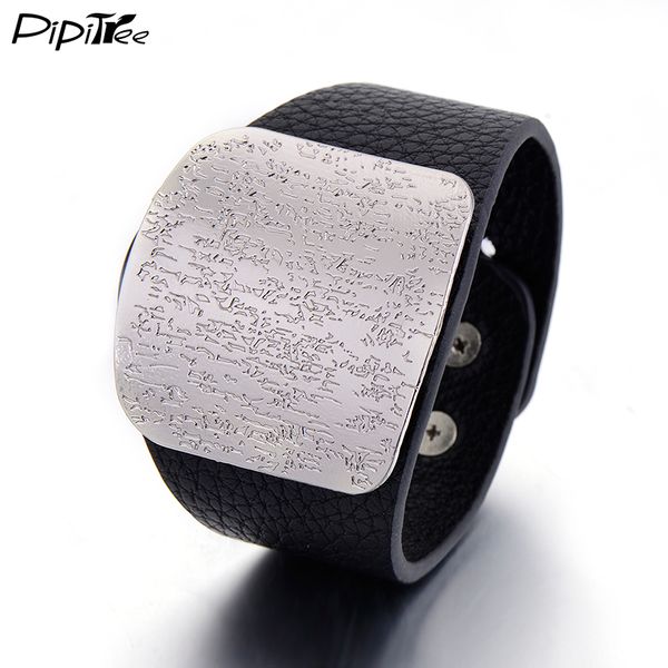 pipitree wide leather bracelet for men women with alloy buckle adjustable fashion women men bracelets & bangles punk jewelry, Golden;silver
pipitree wide leather bracelet for men women with alloy buckle adjustable fashion women men bracelets & bangles punk jewelry, Golden;silver