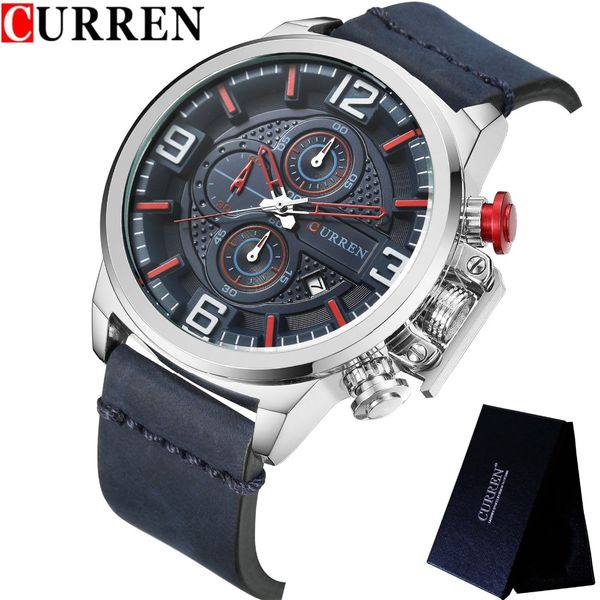 curren mens watches waterproof chronograph fashion male clock genuine leather sport wristwatch 8278, Slivery;brown
curren mens watches waterproof chronograph fashion male clock genuine leather sport wristwatch 8278, Slivery;brown