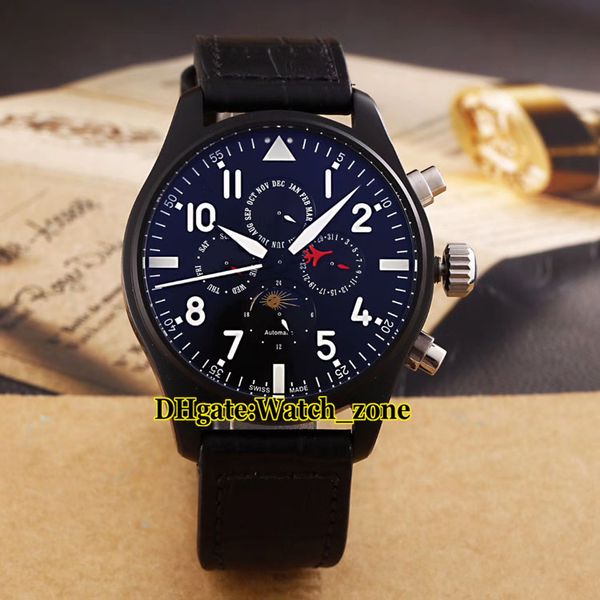 42mm pvd black big montre d' aviateur complex features moon phase blue dial automatic mens watch leather strap gents watches, Slivery;brown
42mm pvd black big montre d' aviateur complex features moon phase blue dial automatic mens watch leather strap gents watches, Slivery;brown