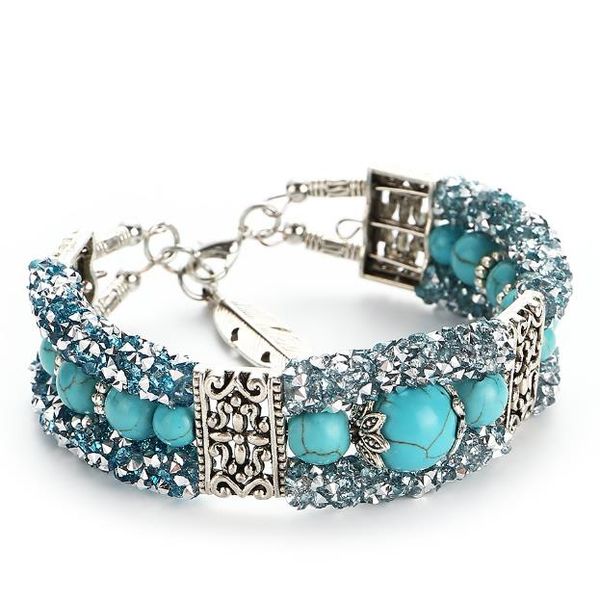 turquoise beaded beads wire ring bright drill bracelet retro fashion women's accessories highlight the unique temperament, Golden;silver
turquoise beaded beads wire ring bright drill bracelet retro fashion women's accessories highlight the unique temperament, Golden;silver