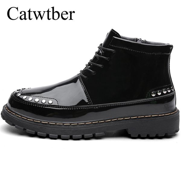 catwtber leather men boots autumn winter ankle rivets fashion casual footwear lace up shoes men shoes business, Black
catwtber leather men boots autumn winter ankle rivets fashion casual footwear lace up shoes men shoes business, Black