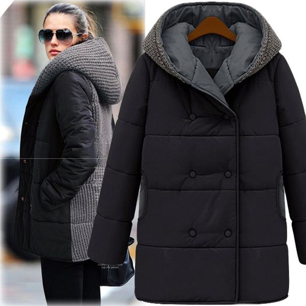 large size women winter new knitted stitch hooded cotton padded sweater long thick cotton jacket l-4xl warm parkas mujer mz1718, Black
large size women winter new knitted stitch hooded cotton padded sweater long thick cotton jacket l-4xl warm parkas mujer mz1718, Black