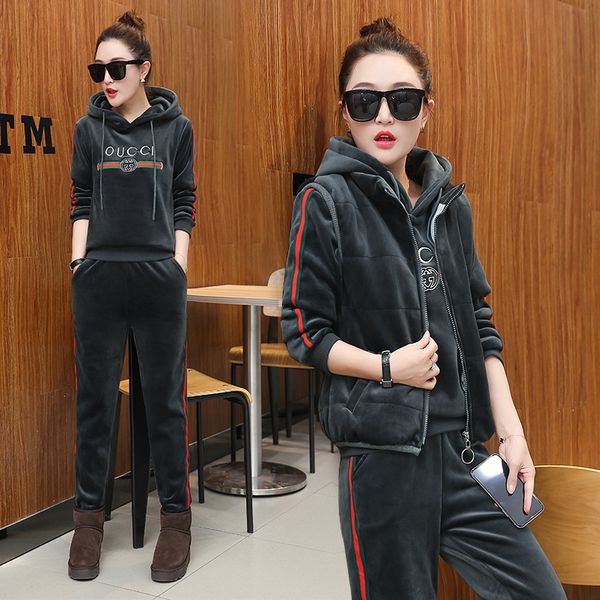 3pcs winter tracksuit sportswear women fleece thick hoodies sweatshirt+vest+pant running jog leisure set warm sports suit, Black;blue
3pcs winter tracksuit sportswear women fleece thick hoodies sweatshirt+vest+pant running jog leisure set warm sports suit, Black;blue