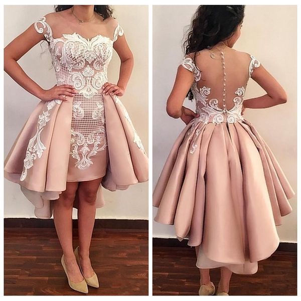2021 sheer overskirts short cocktail dresses white lace appliques short prom gowns for graduation girls homecoming wear pleated, Black
2021 sheer overskirts short cocktail dresses white lace appliques short prom gowns for graduation girls homecoming wear pleated, Black