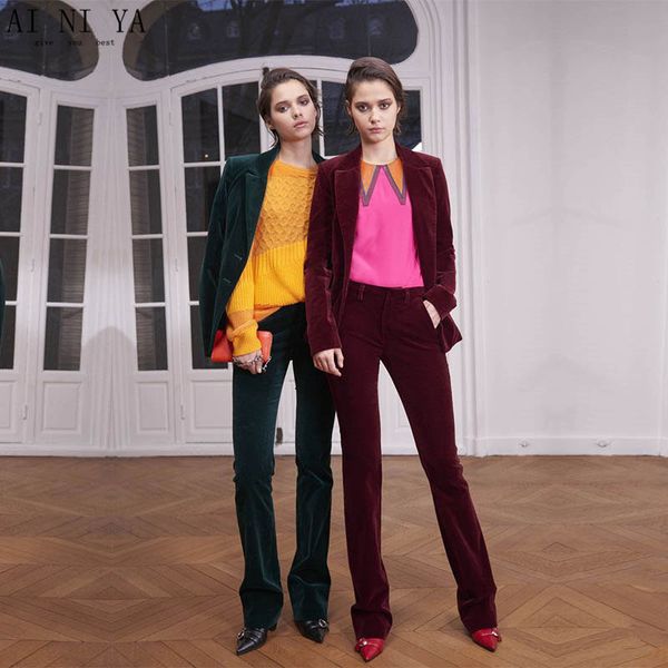 new formal suits for women office business suitspants work wear sets uniform styles velvet elegant pant suits green & wine red, White;black
new formal suits for women office business suitspants work wear sets uniform styles velvet elegant pant suits green & wine red, White;black