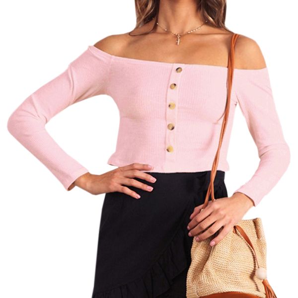 women long sleeve t shirts elastic crop autumn winter red tshirts knitted short t-shirts femme slash buttons tees, White
women long sleeve t shirts elastic crop autumn winter red tshirts knitted short t-shirts femme slash buttons tees, White