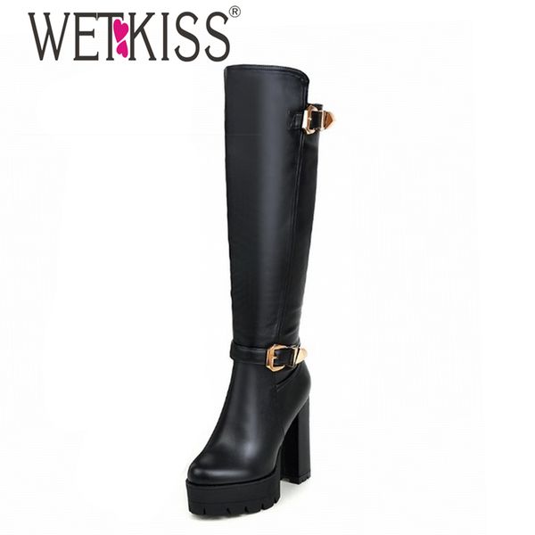 wetkiss buckle knee high boots thick high heels knight boots platform shoes woman autumn winter cool winter shoes woman, Black
wetkiss buckle knee high boots thick high heels knight boots platform shoes woman autumn winter cool winter shoes woman, Black
