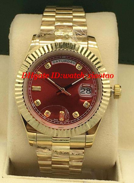 

luxury watches 3 style mens 118238 18k gold watch mop diamond dial fluted bezel 41mm automatic fashion brand men's watch wristwatch, Slivery;brown