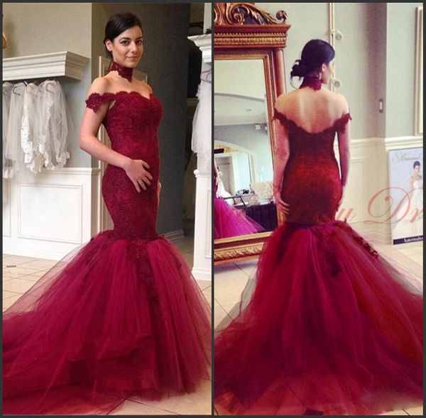 tulle lace bodice off the shoulder red mermaid prom dress sweep train off the shoulder lace appliques evening dresses, Black;red
tulle lace bodice off the shoulder red mermaid prom dress sweep train off the shoulder lace appliques evening dresses, Black;red