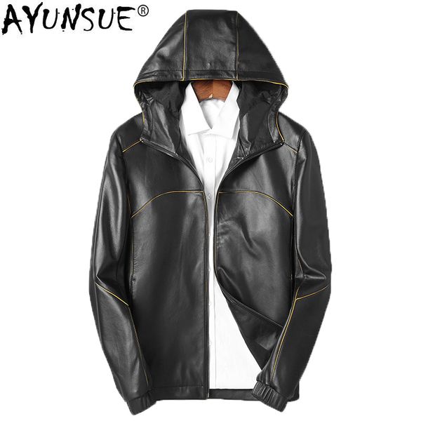 ayunsue genuine leather jacket men autumn sheepskin coat for men motorcycle korean leather jackets short hooded 2018 kj1256, Black
ayunsue genuine leather jacket men autumn sheepskin coat for men motorcycle korean leather jackets short hooded 2018 kj1256, Black