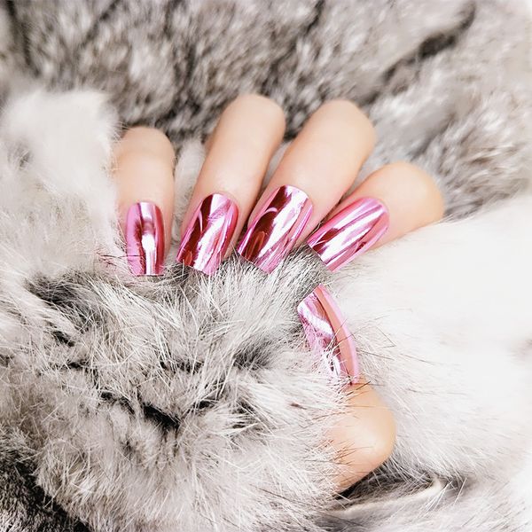 fashion mirror light soft pink metal plating false french acrylic nail tips metallic square fake nails without nail glue, Red;gold
fashion mirror light soft pink metal plating false french acrylic nail tips metallic square fake nails without nail glue, Red;gold