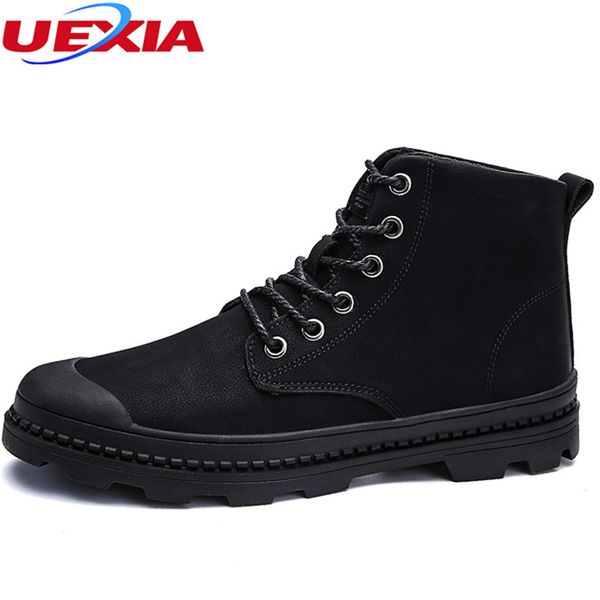 uexia men boots cow leather men ankle boots lace-up casual shoes rubber leisure retro work safety casual footwear, Black
uexia men boots cow leather men ankle boots lace-up casual shoes rubber leisure retro work safety casual footwear, Black