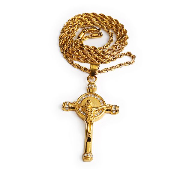 stainless steel gold jesus cross pendant necklace classic jesus charm rope chain 60cm men vintage retro punk christ jewelry, Silver
stainless steel gold jesus cross pendant necklace classic jesus charm rope chain 60cm men vintage retro punk christ jewelry, Silver