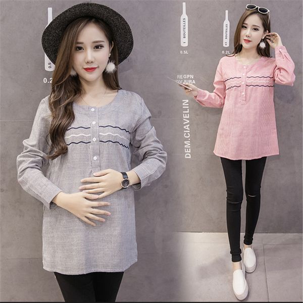 2018 shirts for pregnant women spring long sleeve pregnancy blouses fashion striped maternity clothes casual ~xxl camisa, White
2018 shirts for pregnant women spring long sleeve pregnancy blouses fashion striped maternity clothes casual ~xxl camisa, White