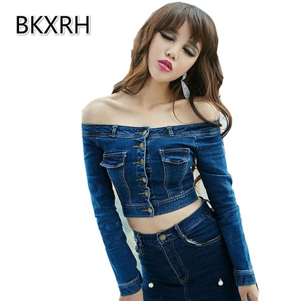 femme jeans jacket women 2018 spring new japanese style off shoulder long sleeve cropped denim jacket jaqueta feminina, Black;brown
femme jeans jacket women 2018 spring new japanese style off shoulder long sleeve cropped denim jacket jaqueta feminina, Black;brown