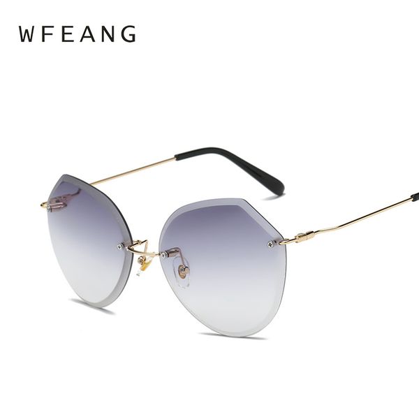 wfeang new gradual change transparent sunglasses women oversized clear lens lady rimless sun glasses frame de sol, White;black
wfeang new gradual change transparent sunglasses women oversized clear lens lady rimless sun glasses frame de sol, White;black