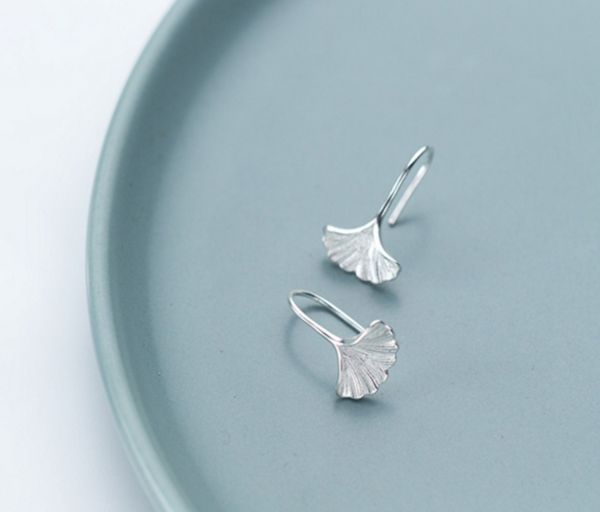 925 solid sterling silver fashion jewelry ginkgo biloba leaf little hook earrings a1121
925 solid sterling silver fashion jewelry ginkgo biloba leaf little hook earrings a1121