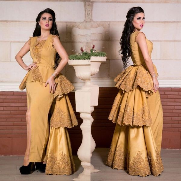 fashion arabia dubai evening dresses with overskirt beads lace appliques front slit sheath party gowns glamorous long prom dress, Black
fashion arabia dubai evening dresses with overskirt beads lace appliques front slit sheath party gowns glamorous long prom dress, Black