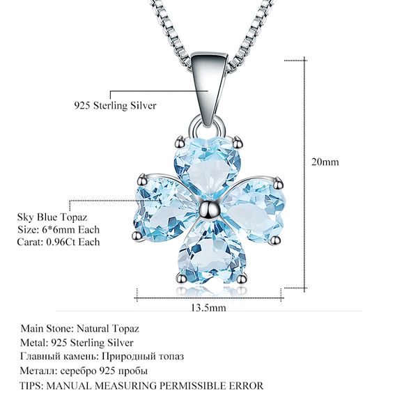 gem's ballet brand fine jewelry 3.31ct natural sky blue z 925 sterling silver clover necklaces & pendants for women
gem's ballet brand fine jewelry 3.31ct natural sky blue z 925 sterling silver clover necklaces & pendants for women
