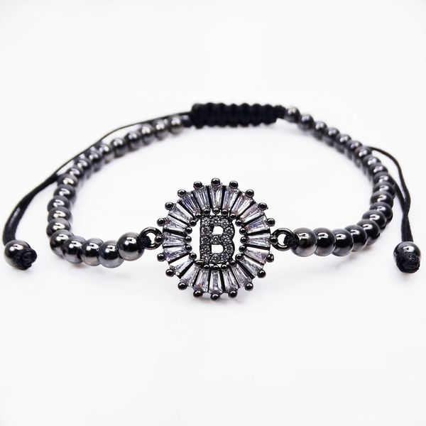 beautiful 4mm round bead electroplating gun black micro zircon letter b bracelet suitable for ladies or men
beautiful 4mm round bead electroplating gun black micro zircon letter b bracelet suitable for ladies or men