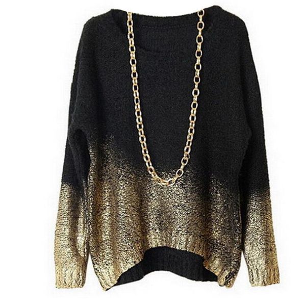 golden knitted pullover women loose oversized sweaters womens jumpers 2018 spring sweater mujer european style long sleeve style s18100902, White;black
golden knitted pullover women loose oversized sweaters womens jumpers 2018 spring sweater mujer european style long sleeve style s18100902, White;black