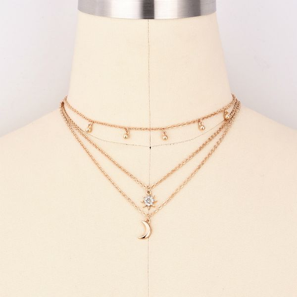 new fashion trendy multilayer star moon pendant necklace set women girl jewelry gifts boho statement necklace, Silver
new fashion trendy multilayer star moon pendant necklace set women girl jewelry gifts boho statement necklace, Silver