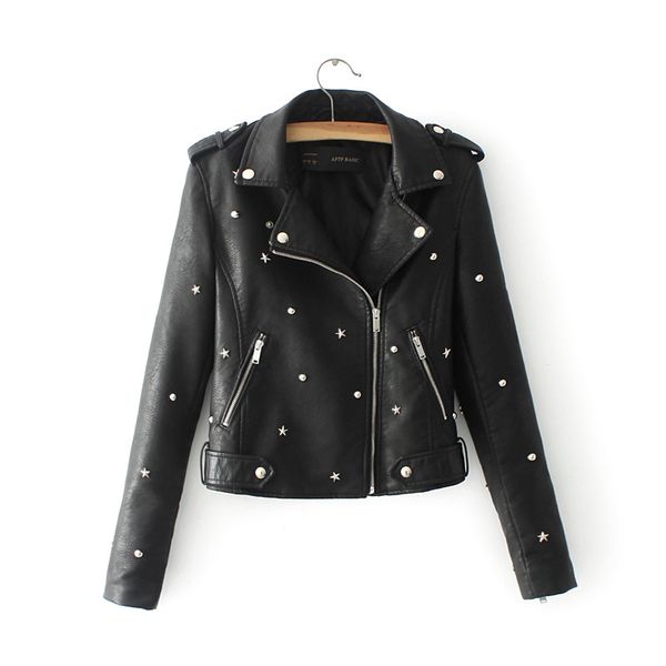 new 2017 women leather coats autumn long sleeved turn-down collar fashion rivet slim biker moto jacket jaquetas feminino couro, Black
new 2017 women leather coats autumn long sleeved turn-down collar fashion rivet slim biker moto jacket jaquetas feminino couro, Black