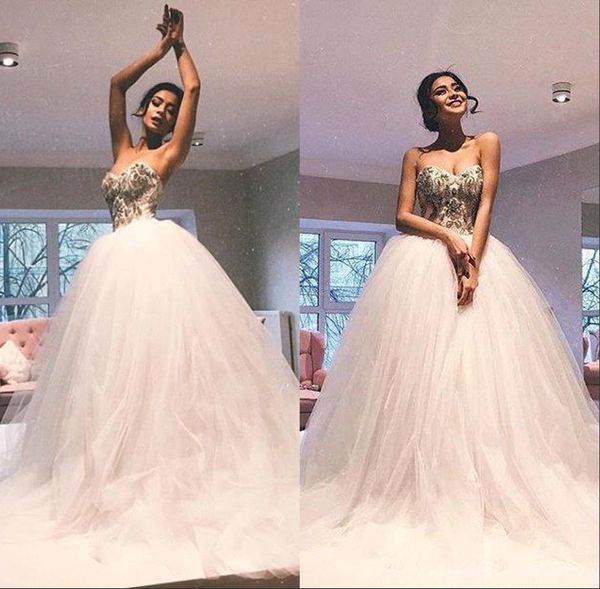 vintage ball gown wedding dresses 2018 sweetheart crystal beaded tulle plus size backless bridal gowns, White
vintage ball gown wedding dresses 2018 sweetheart crystal beaded tulle plus size backless bridal gowns, White