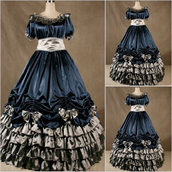 

2018 summer gothnic lolita gown vampire gothic victorian dress steampunk dress medieval halloween costume women prom, Black;red