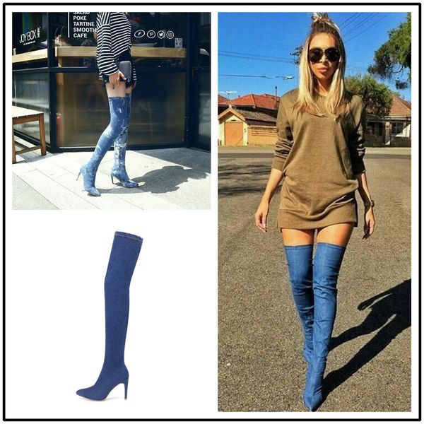 denim slim boots over the knee high women fashion winter thigh high boots shoes woman jeans shoes, Black
denim slim boots over the knee high women fashion winter thigh high boots shoes woman jeans shoes, Black