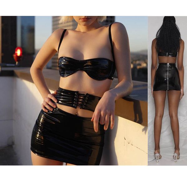 zip open behind hollow out bare midriff bandage patent leather pu miniskirt night club bar skirts women high waist skirt, Black
zip open behind hollow out bare midriff bandage patent leather pu miniskirt night club bar skirts women high waist skirt, Black
