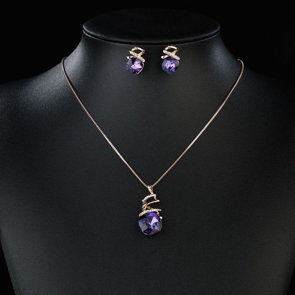 new popular womens luxury multi-color gemstone necklace and earring gold plated chain jewelry set for gift, Silver
new popular womens luxury multi-color gemstone necklace and earring gold plated chain jewelry set for gift, Silver