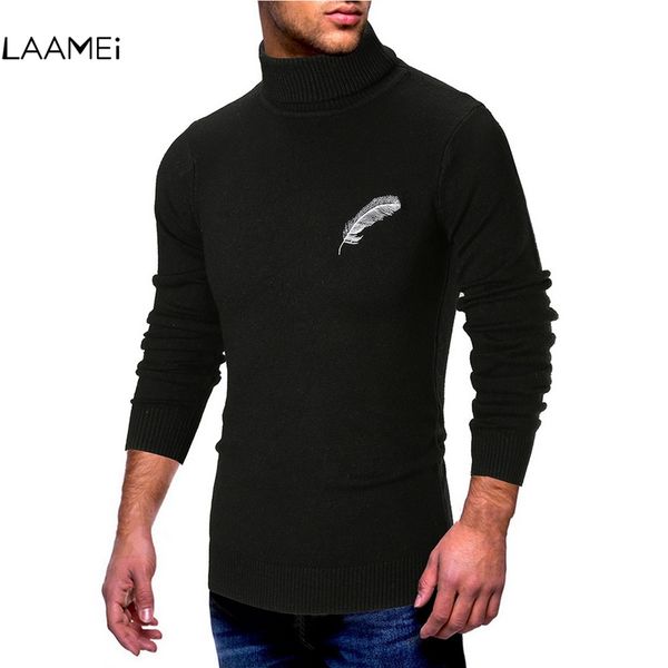 laamei new 2018 autumn winter men sweater men's solid color feather pattern turtleneck long sleeve pullover knitted pullovers, White;black
laamei new 2018 autumn winter men sweater men's solid color feather pattern turtleneck long sleeve pullover knitted pullovers, White;black