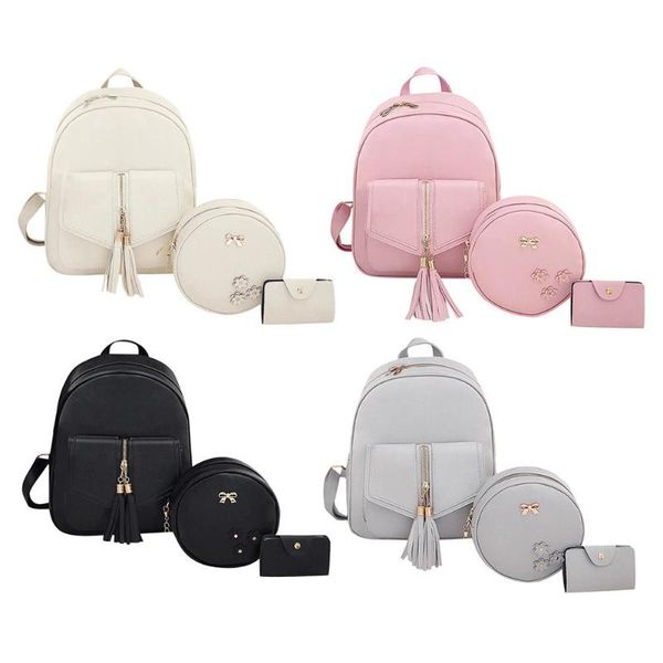 3pcs/set elegant women leather bowknot composite bag tassels backpack school backpacks female shoulder bag purse mochila
3pcs/set elegant women leather bowknot composite bag tassels backpack school backpacks female shoulder bag purse mochila