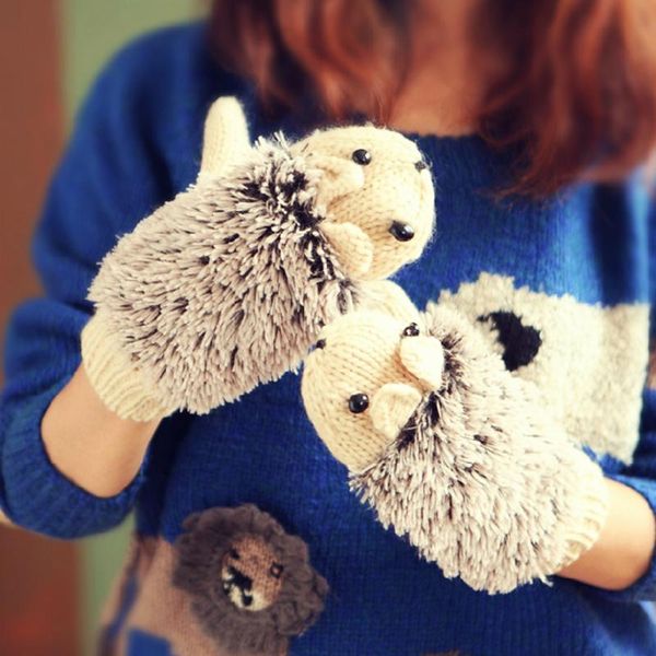 2017 new hedgehog gloves women winter warmer knitted crochet wrist cartoon mittens erinaceus fur gifts s1559, Blue;gray
2017 new hedgehog gloves women winter warmer knitted crochet wrist cartoon mittens erinaceus fur gifts s1559, Blue;gray